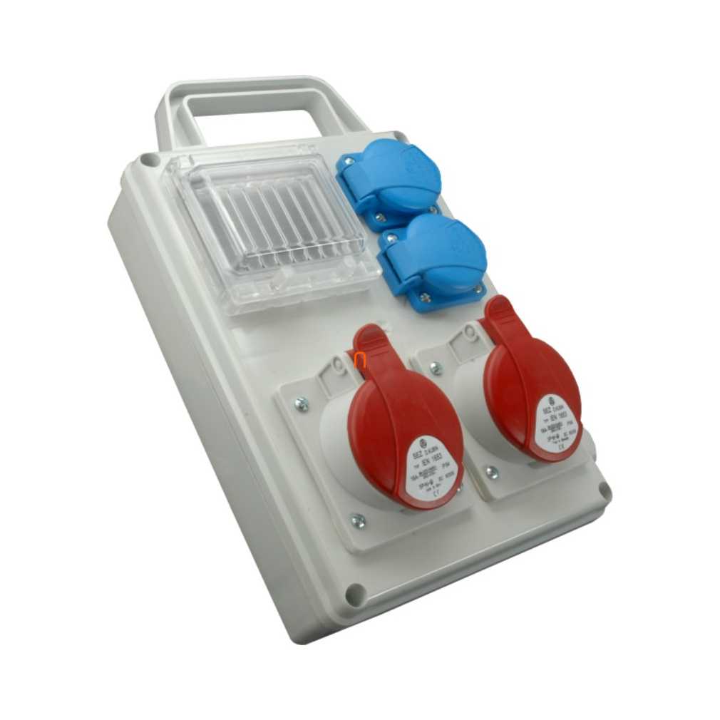 Ipari kombináció 2*230V + 1*32A-5p + 1*16A-5p + ablak + fogantyú ROS-I 1602 D/A/S (200199) SEZ