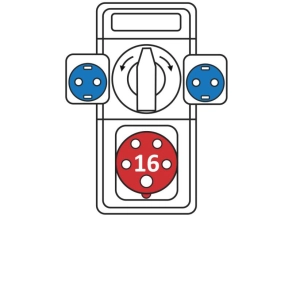   Ipari kombináció kapcsolós, IP44 ROS 4/V-12 LP /S (200841) SEZ