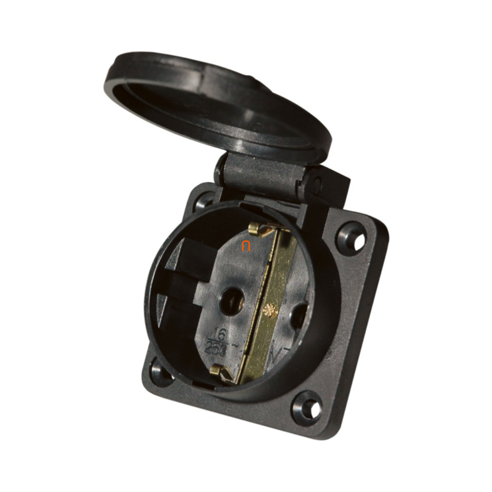 Háztartási dugalj SCHUKO IP54 FEKETE VZ 16S/Black (103753) SEZ