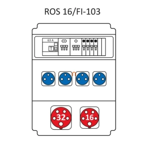   Ipari kombináció Standard, 16modul elosztótábla, védelemmel ROS 16/FI-103/S (203001) SEZ