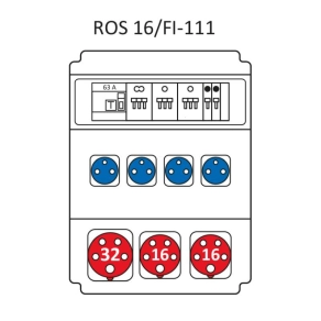   Ipari kombináció Standard, 16modul kisfeszültségű elosztótábla, védelemmel  ROS 16/FI-111/S (203019) SEZ