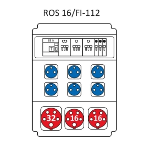   Ipari kombináció Standard, 16modul kisfeszültségű elosztótábla, védelemmel ROS 16/FI-112/S (203025) SEZ