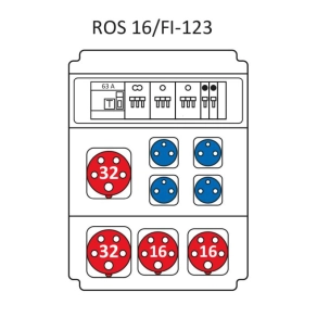   Ipari kombináció Standard, 16modul kisfeszültségű elosztótábla, védelemmel ROS 16/FI-123/S (203037) SEZ