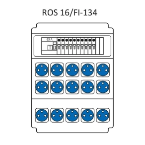   Ipari kombináció Standard, 16modul kisfeszültségű elosztótábla, védelemmel ROS 16/FI-134/S (203049) SEZ