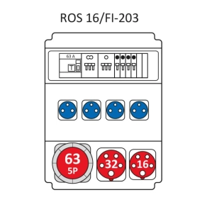   Ipari kombináció Standard, 16modul kisfeszültségű elosztótábla, védelemmel ROS 16/FI-203/S (203071) SEZ