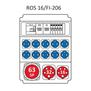   Ipari kombináció Standard, 16modul kisfeszültségű elosztótábla, védelemmel ROS 16/FI-206/S (203077) SEZ