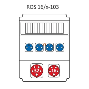   Ipari kombináció Védelem nélkül, 16modul vezetékelve a Standard típus szerint ROS 16/x-103/S (203005) SEZ