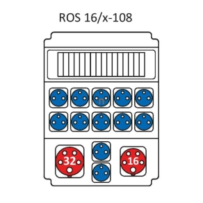   Ipari kombináció Védelem nélkül, 16modul vezetékelve a Standard típus szerint ROS 16/x-108/S (203017) SEZ