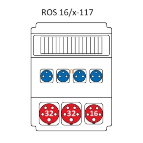   Ipari kombináció Védelem nélkül, 16modul vezetékelve a Standard típus szerint ROS 16/x-117/S (203035) SEZ