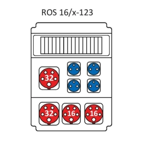   Ipari kombináció Védelem nélkül, 16modul vezetékelve a Standard típus szerint ROS 16/x-123/S (203041) SEZ