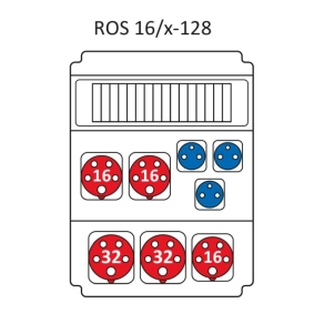   Ipari kombináció Védelem nélkül, 16modul vezetékelve a Standard típus szerint ROS 16/x-128/S (203047) SEZ