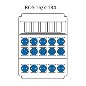   Ipari kombináció Védelem nélkül, 16modul vezetékelve a Standard típus szerint ROS 16/x-134/S (203053) SEZ