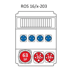   Ipari kombináció Védelem nélkül, 16modul vezetékelve a Standard típus szerint ROS 16/x-203/S (203075) SEZ