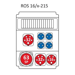   Ipari kombináció Védelem nélkül, 16modul vezetékelve a Standard típus szerint ROS 16/x-215/S (203093) SEZ