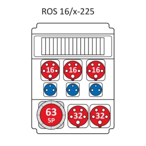   Ipari kombináció Védelem nélkül, 16modul vezetékelve a Standard típus szerint ROS 16/x-225/S (203105) SEZ