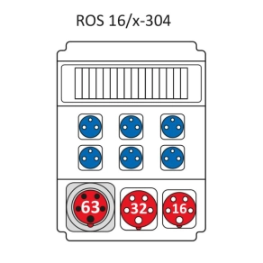   Ipari kombináció Védelem nélkül, 16modul vezetékelve a Standard típus szerint ROS 16/x-304/S (203135) SEZ
