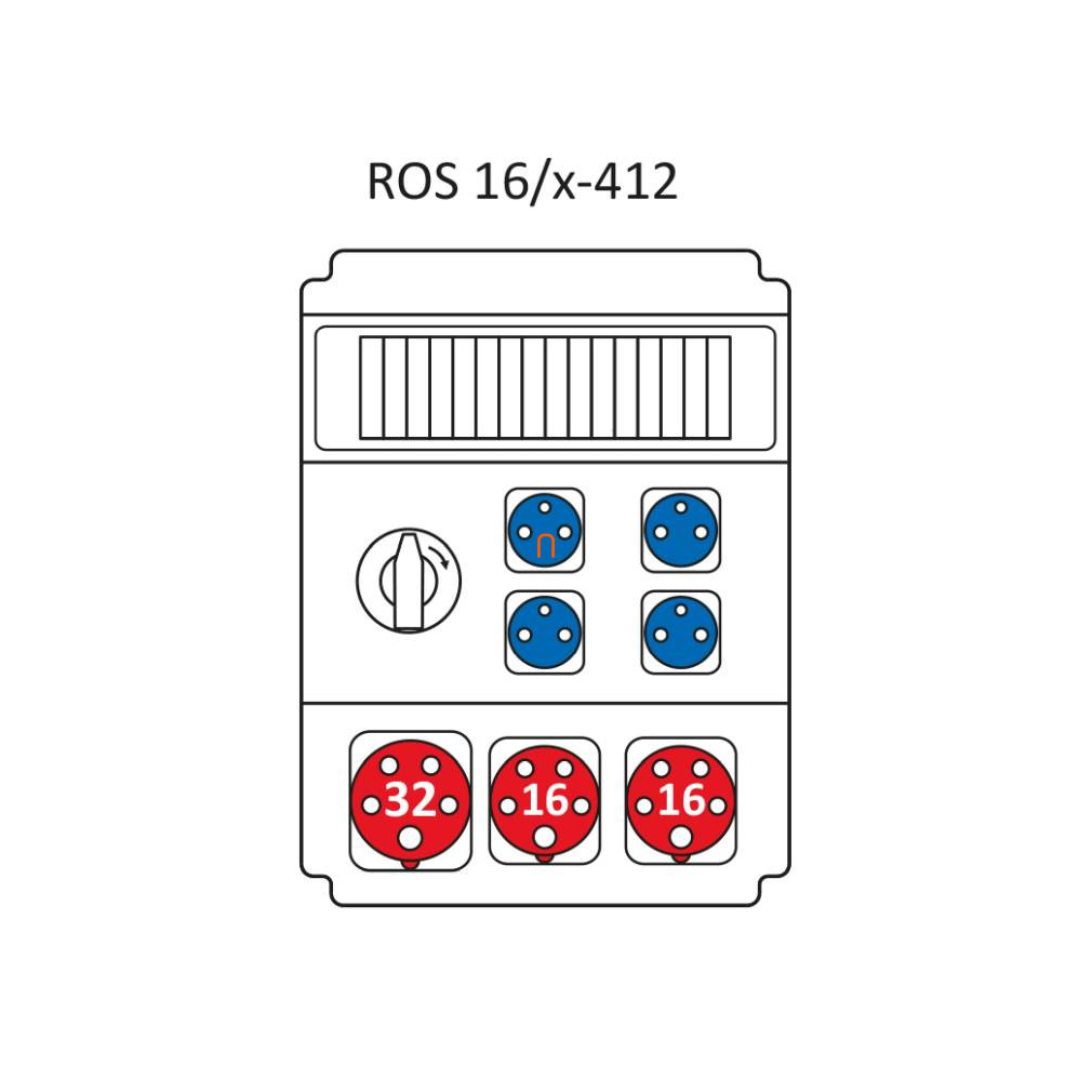 Ipari kombináció Védelem nélkül, 16modul vezetékelve a Standard típus szerint ROS 16/x-412/S (203155) SEZ
