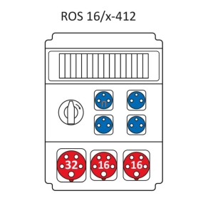   Ipari kombináció Védelem nélkül, 16modul vezetékelve a Standard típus szerint ROS 16/x-412/S (203155) SEZ