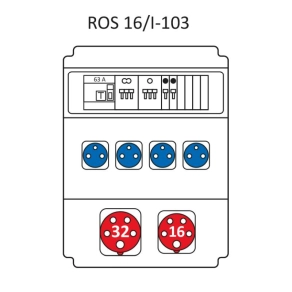   Ipari kombináció Economi, 16modul kisfeszültségű elosztótábla, védelemmel (kismegszakítókkal szerelve) ROS 16/I-103/S (203003) SEZ