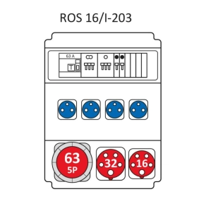   Ipari kombináció Economi, 16modul kisfeszültségű elosztótábla, védelemmel (kismegszakítókkal szerelve) ROS 16/I-203/S (203073) SEZ