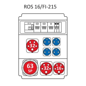   Ipari kombináció Economi, 16modul kisfeszültségű elosztótábla, védelemmel (kismegszakítókkal szerelve) ROS 16/I-215/S (203091) SEZ