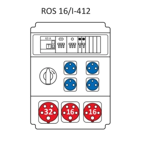   Ipari kombináció Economi, 16modul kisfeszültségű elosztótábla, védelemmel (kismegszakítókkal szerelve) ROS 16/I-412/S (203153) SEZ