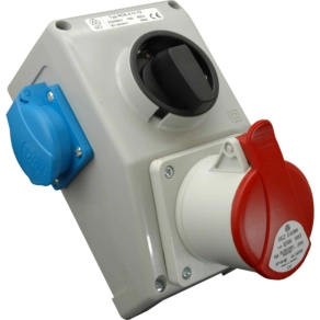   Ipari kombináció: 1 db DAFB 16A 5P, 2 db VZ16, kapcsoló 01 ROS 4/V-12 /S (200861) SEZ