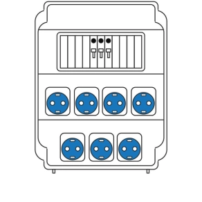   Ipari kombináció 7 db HT(Schucko) dugalj 2P+F, ROS 11/I-25 /S (202083) SEZ