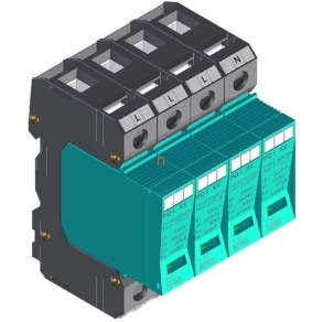  Villámáram-levezető és túlfeszültség-védelmi készülék PO I 4 280V 12,5kA T1+T2 (B+C) KIWA 81.004