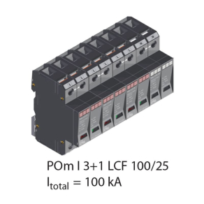   POm I 3+1 LCF 100/25kA szikraköz+varisztor túlfeszültség levezető T1+T2 (B+C) 81.142 KIWA