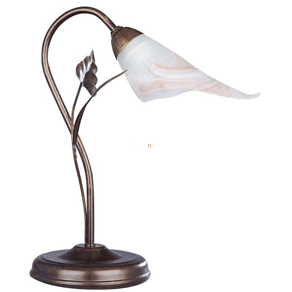 Antikolt asztali lámpa, kála virág, 38 cm - Prima Prezent 93133, 1xE14 foglalattal