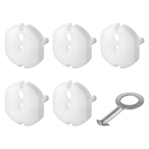 Biztonsági konnektorvédő kulccsal, 5db