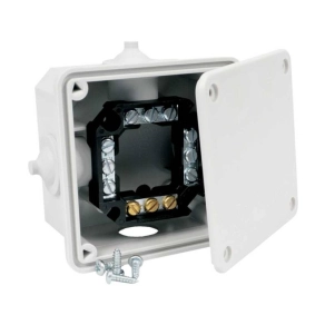   Elosztódoboz szigetelt 93x93x47mm, fedéllel, S-66 sork.-al, sötétszürke, 8102 LA Kopos