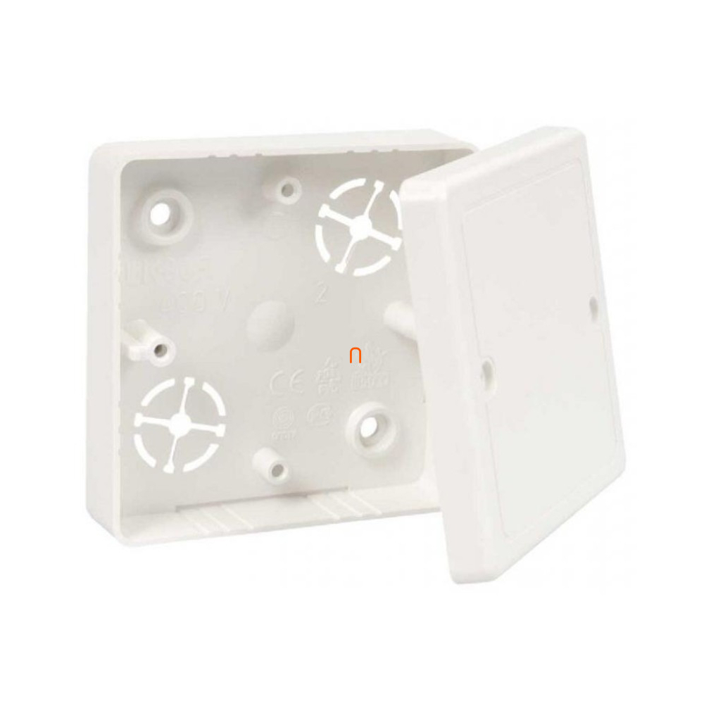 Elosztódoboz vezetékcsatornához 81x81x16mm fedéllel, fehér, LK 80R/2 HB Kopos