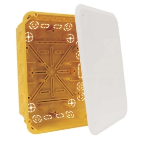   Gipszkarton kötődoboz 175x233x78mm, fedéllel, sárga IP30 (TS 35 alk.), KT 250/L NB Kopos