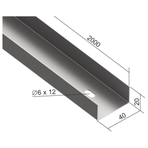   Kábeltálca 20x40 Sendzimir, NKZN 20X40 S Kopos (2 fm/szál)