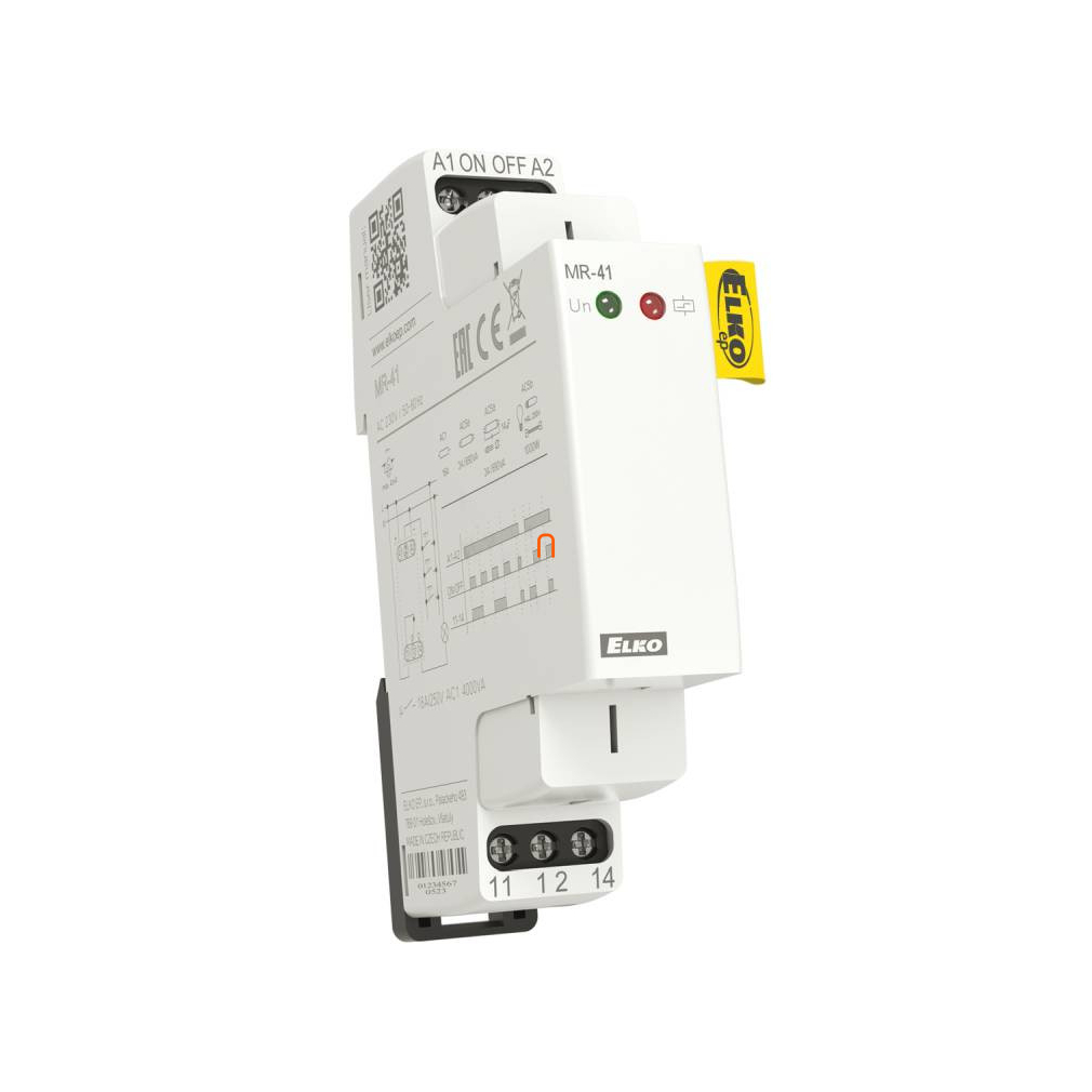 MR-41/UNI Elektronikus impulzusrelé UNI tápfeszültségre (AC/DC 12-240 V) 1 morze kontaktus, TS 35 sínre tehető (moduláris), Elko Ep, 1589