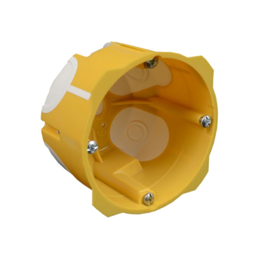 Gipszkarton doboz 1-es, d68mm, 40mm mély, sárga, légtömített KPL 64-40/LD NA Kopos