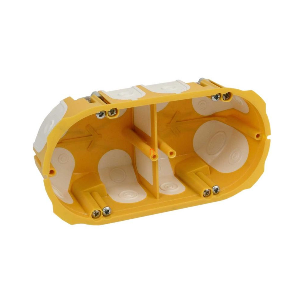 Gipszkarton doboz 2-es, 49mm mély, sárga , légtömített KPL 64-50/2LD NA Kopos
