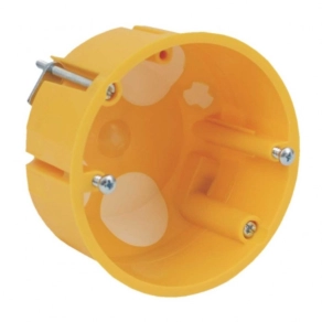   Gipszkarton doboz 1-es, d73mm, 45mm mély, sárga, univerzális KUL 68-45/LD NA Kopos