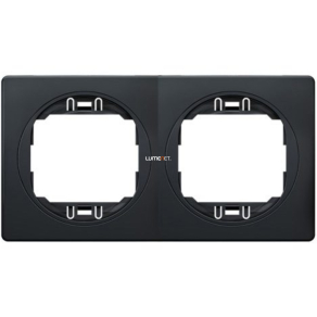   EON süllyesztett szeparált kettes keret, vízszintes, fekete-fekete