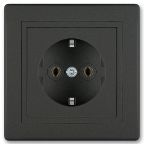   Prestige süllyesztett kétpólusú polikarbonát betétes aljzat, fekete