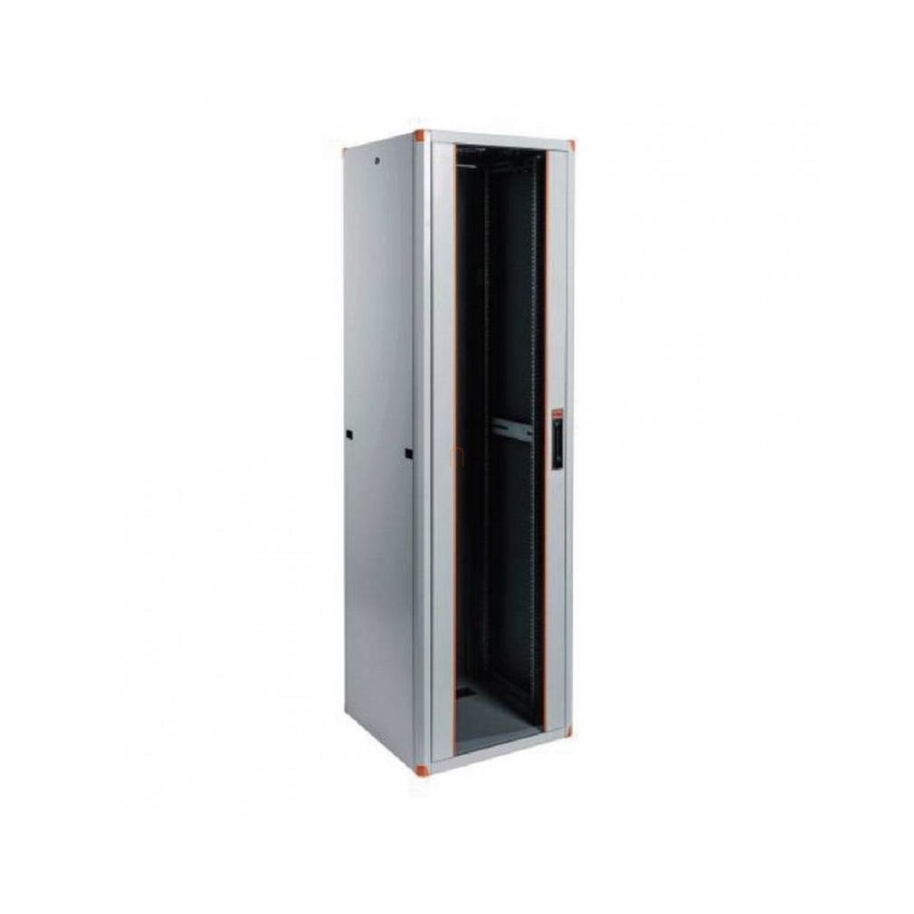 Leg. EVO32U6060  hálózati rackszekrény, 19coll  32U 600x600x1449mm szürke egyrészes, üvegajtós kidönthető hátlap MAX: 1000 kg Evoline