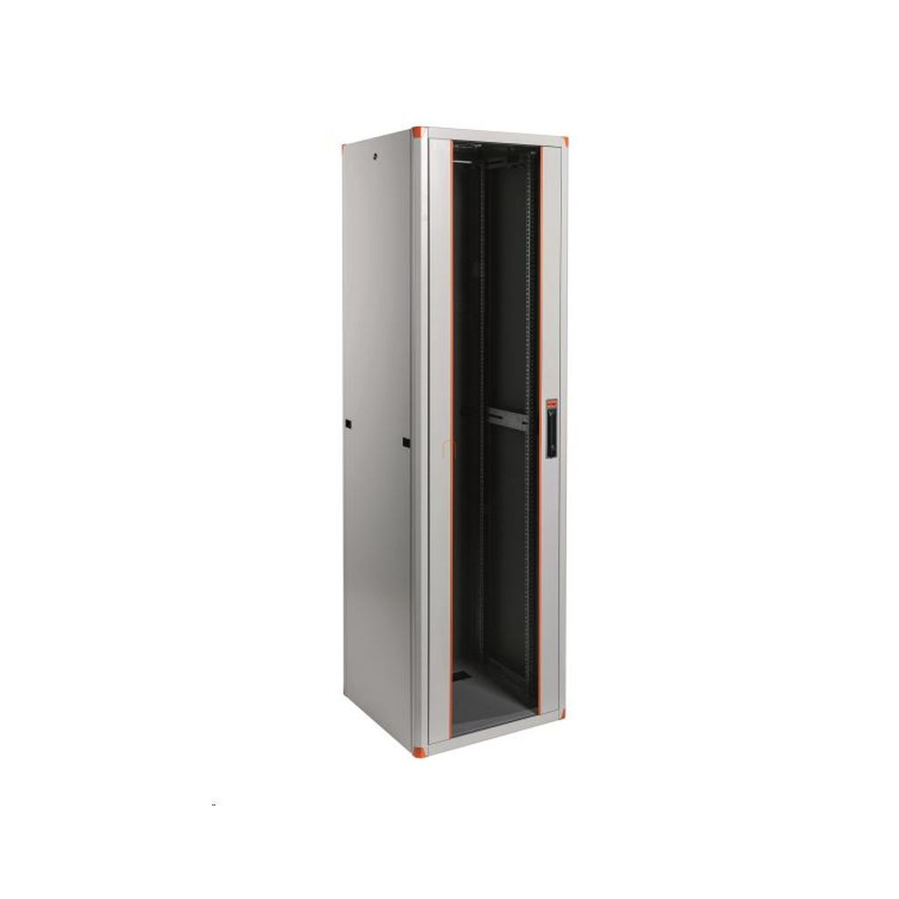 Leg. EVO42U6060 hálózati rackszekrény, 19coll 42U 600x600x1894 szürke szimpla üvegajtó / kidönthető hátlap MAX: 1000 kg Evoline/Estap