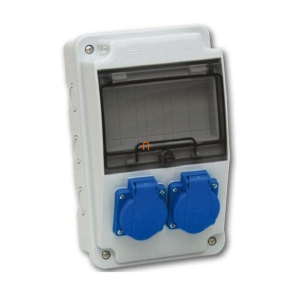 Ipari doboz szerelt 130x220 2x(2P+F) előlapon 3318-200-0000