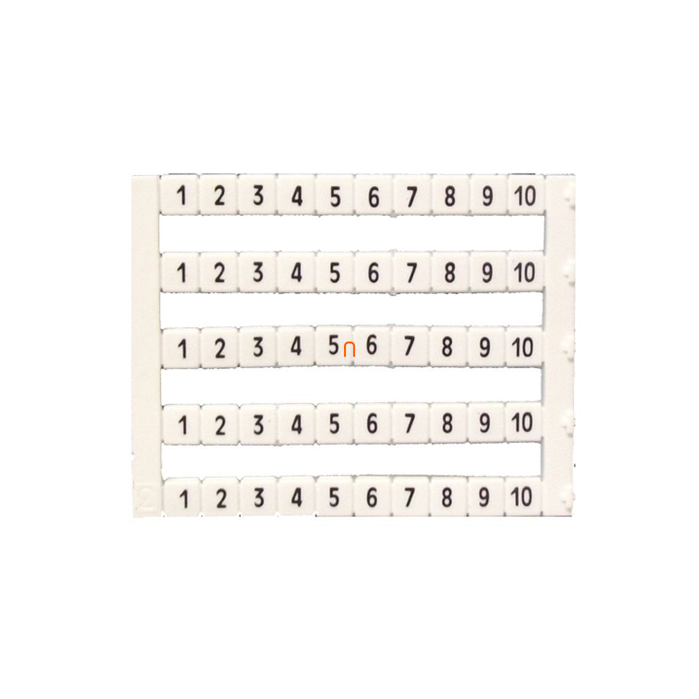 Sorkapocs jelölő címke SK MT5-1-10 5x5 mm, fehér,1-10 nyomtatott