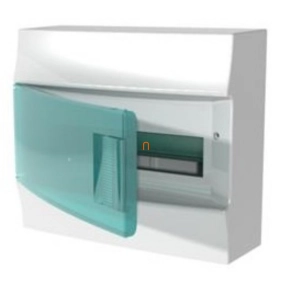   Kiselosztó falonkívüli 1soros, 12 modulos átlátszó ajtóval IP41 PE/N sínnel ABB Mistral41W 1SPE007717F0421