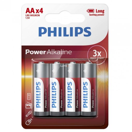 Philips PowerAlkaline LR6P4B/10 AA ceruza elem LR6 4db/csomag