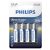 Philips UltraAlkaline LR6E4B/10 AA ceruza elem LR6 4db/csomag