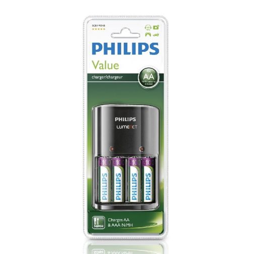 Philips MultiLife SCB1490NB/12 akkutöltő AA és AAA NiMH (+4db 2100mA AA)